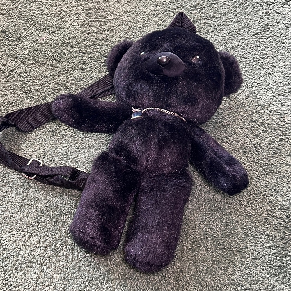 Black Teddy Bear Backpack 🖤🫶🏻